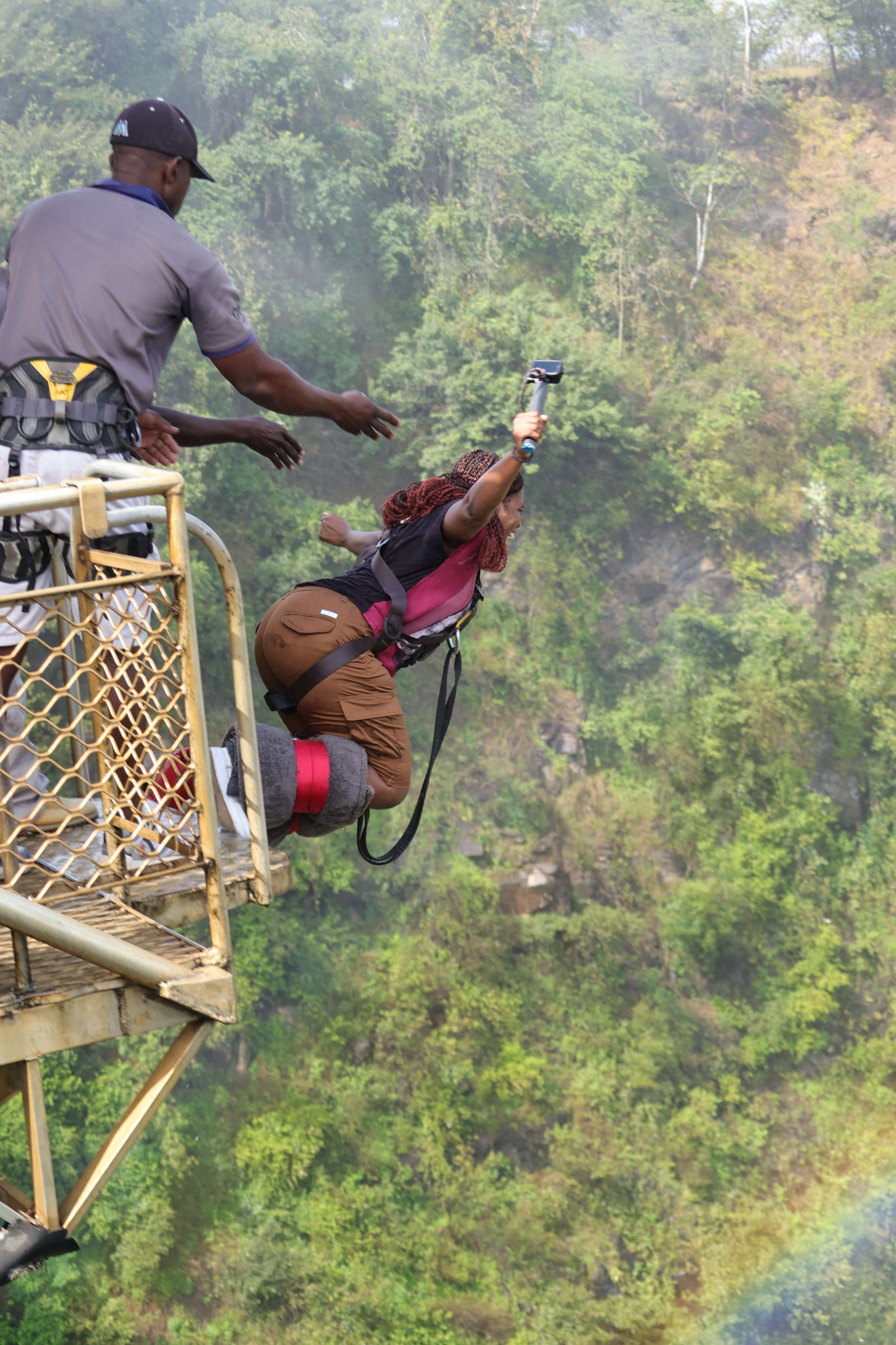 Bungee jumping from Victoria Falls Bridge