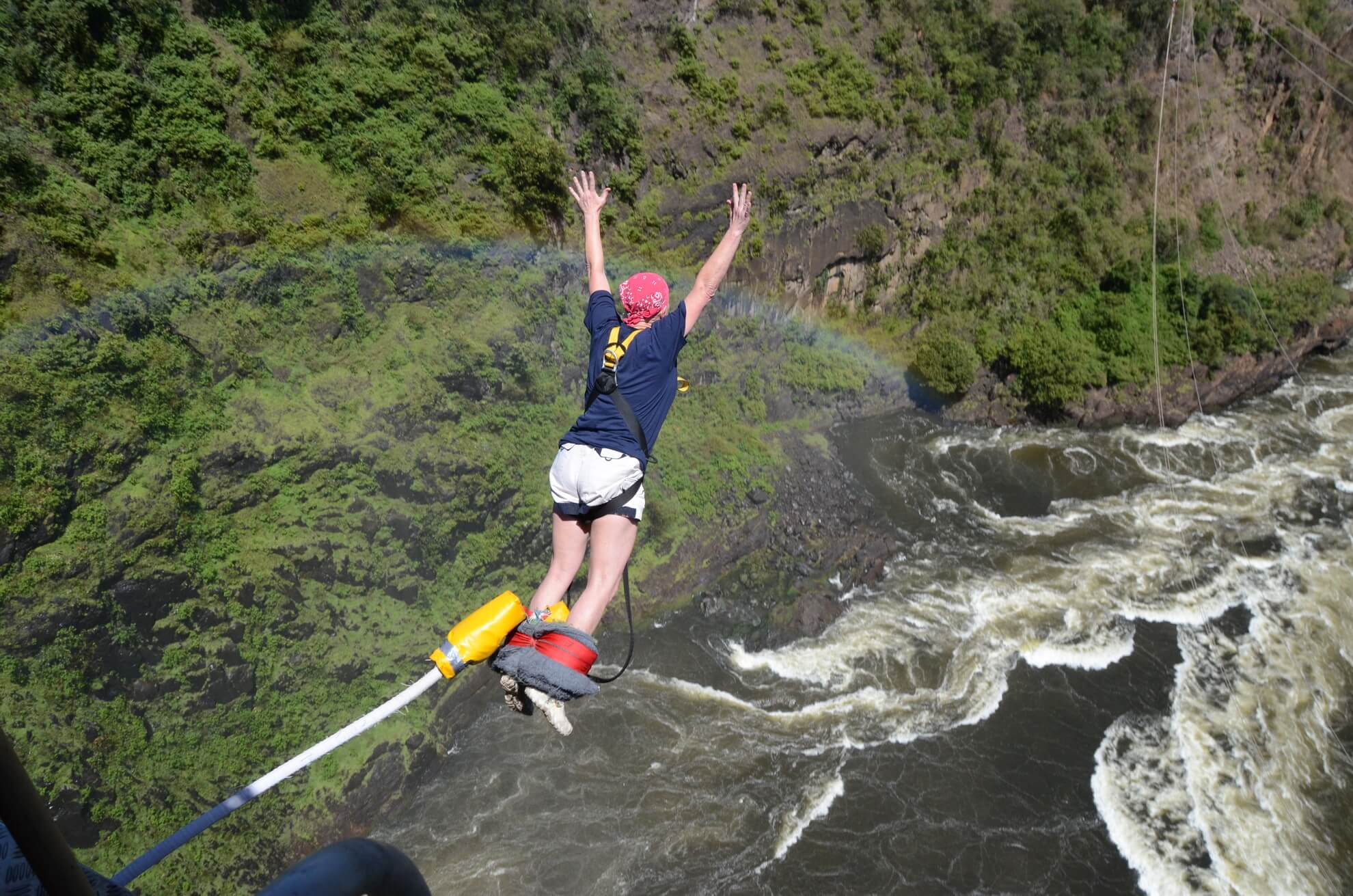 Helicopter departing the Batoka Gorge