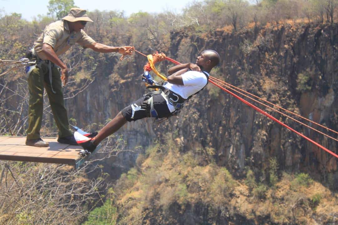 Zipline across the Batoka Gorge
